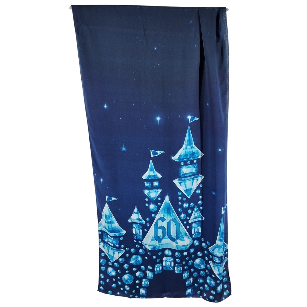 Disney Parks 60th Anniversary Diamond Celebration Silk Scarf Navy Blue
